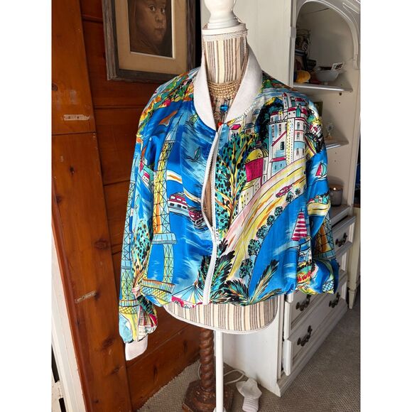 Vintage Bomber Jacket, Paris Scene, Jaqueline Ferar - Picture 4 of 12